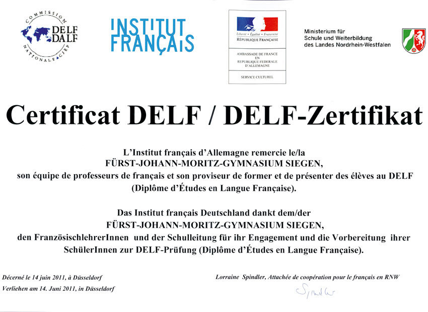 DELF-Zertifikat
