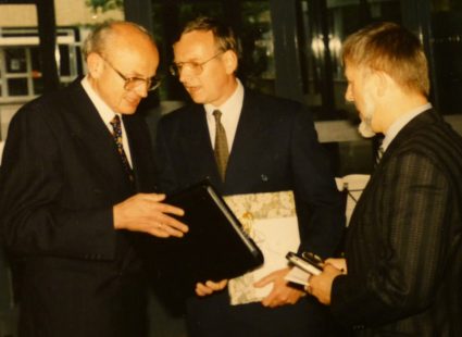 Dr. Karl Schütz mit den Kollegen Frieder Heinrich und Peter Klemenz
